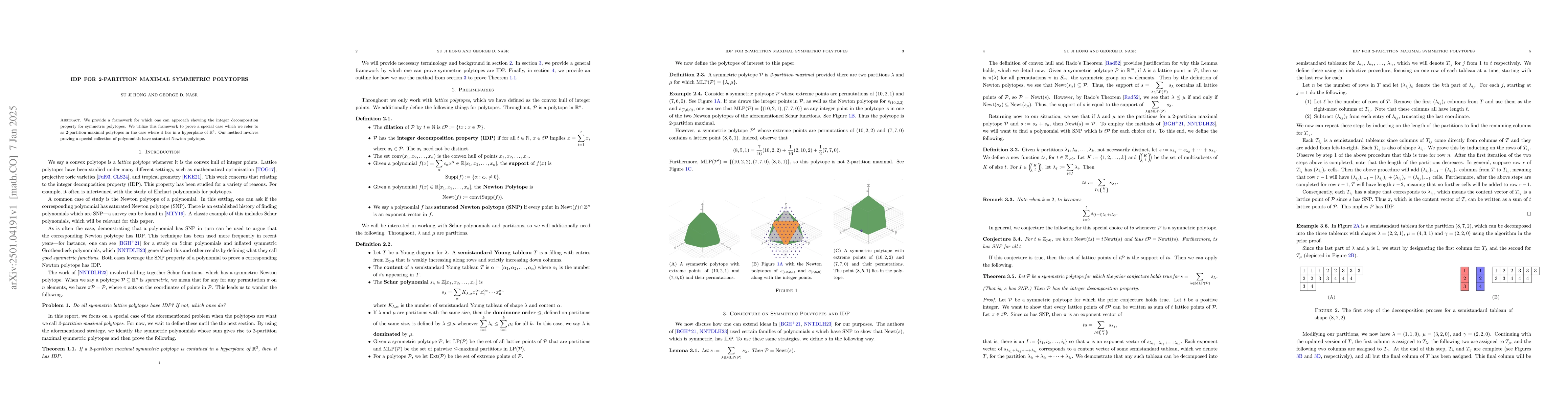 Thumbnail for IDP for 2-Partition Maximal Symmetric Polytopes