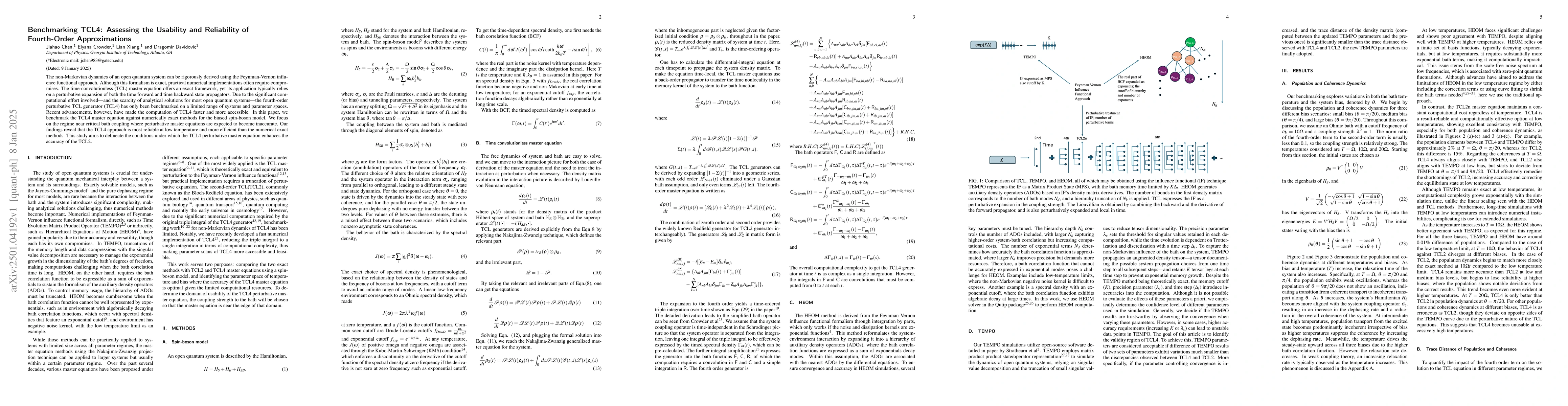 Thumbnail for Benchmarking TCL4: Assessing the Usability and Reliability of
  Fourth-Order Approximations
