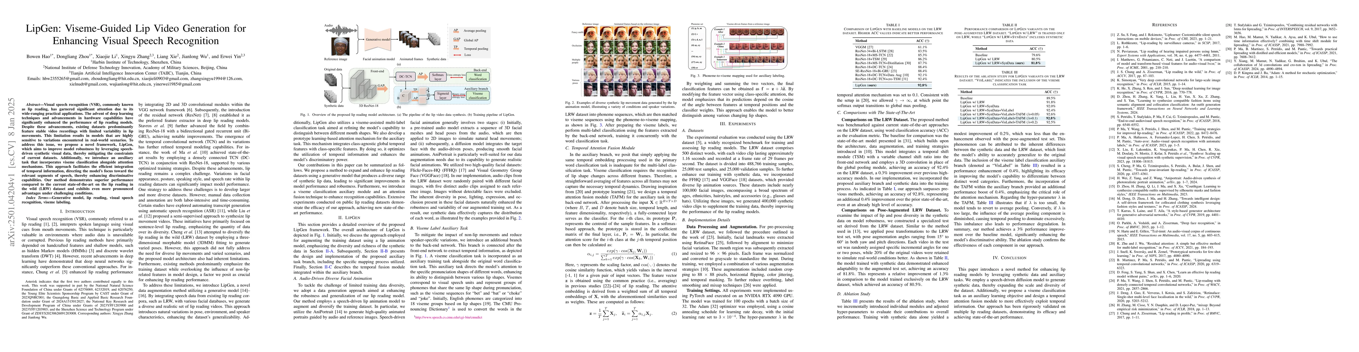Thumbnail for LipGen: Viseme-Guided Lip Video Generation for Enhancing Visual Speech
  Recognition