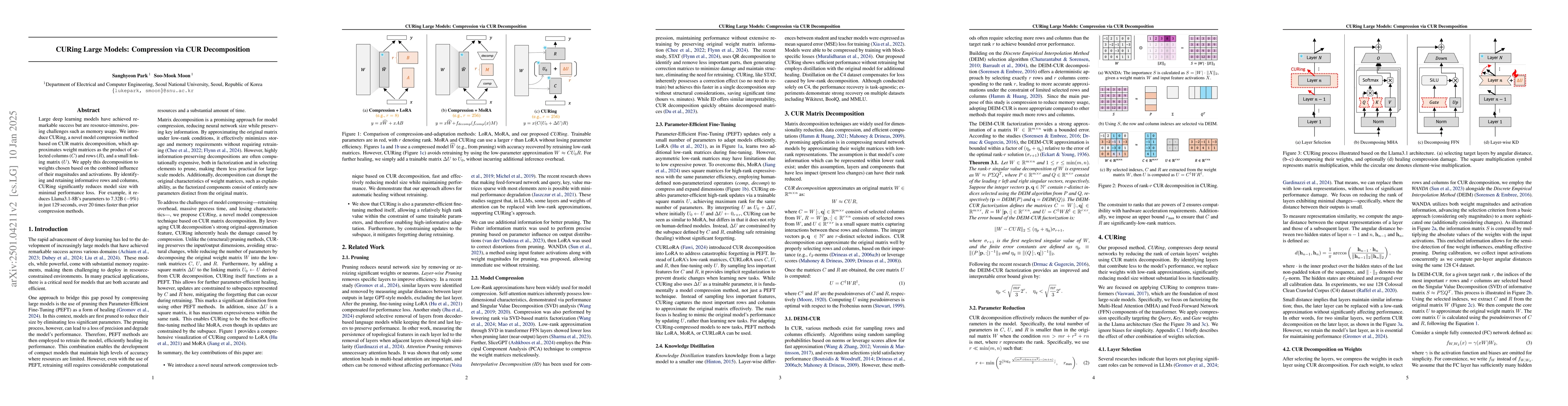 Thumbnail for CURing Large Models: Compression via CUR Decomposition