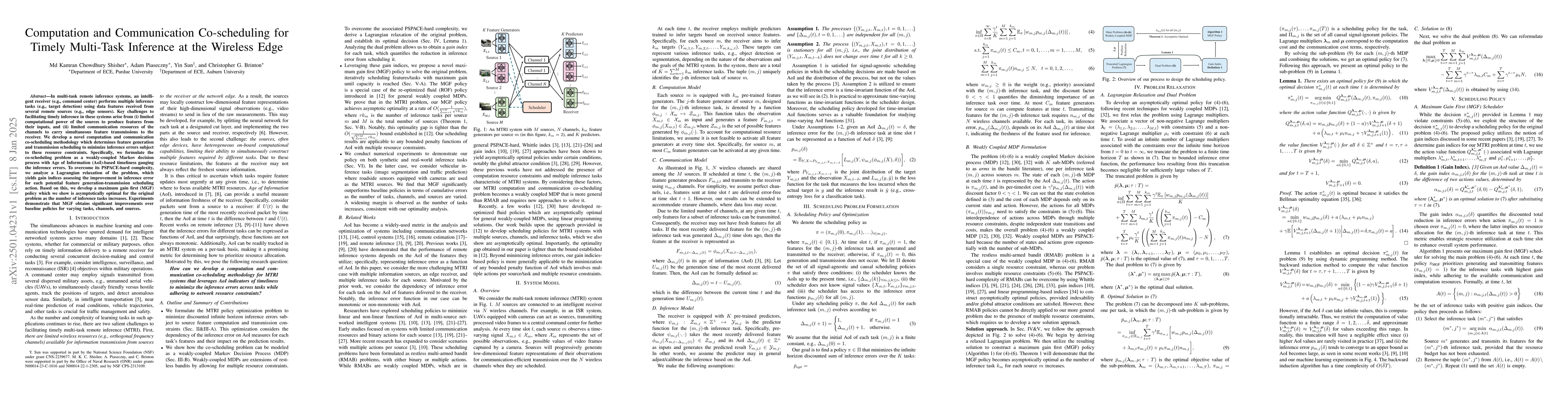 Thumbnail for Computation and Communication Co-scheduling for Timely Multi-Task
  Inference at the Wireless Edge