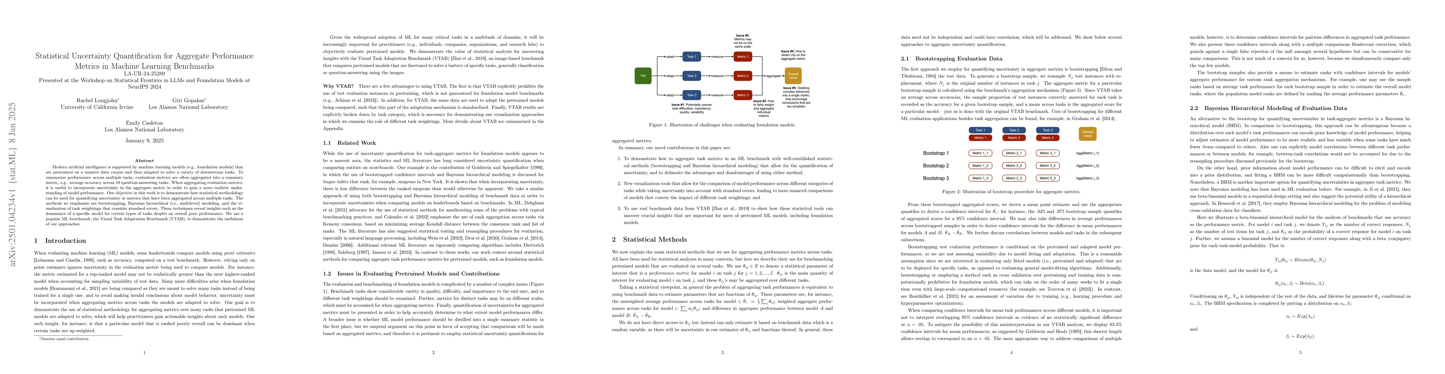 Thumbnail for Statistical Uncertainty Quantification for Aggregate Performance Metrics
  in Machine Learning Benchmarks