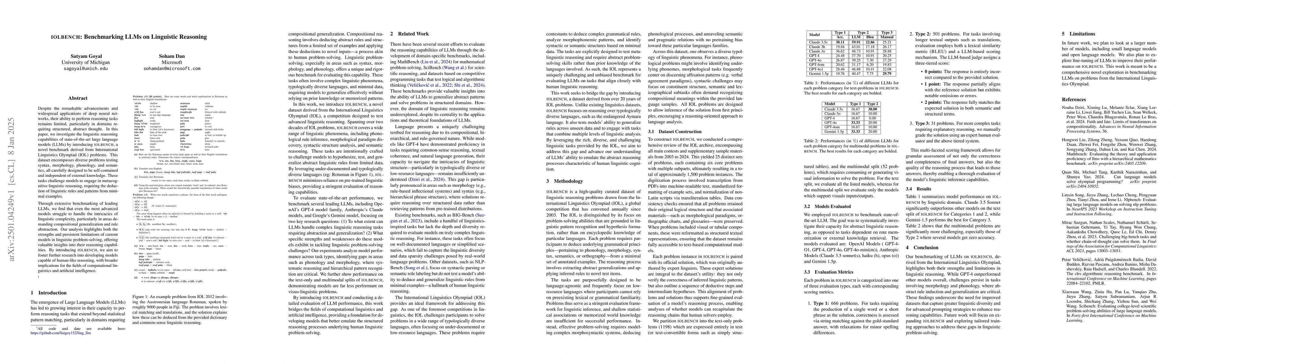Thumbnail for IOLBENCH: Benchmarking LLMs on Linguistic Reasoning