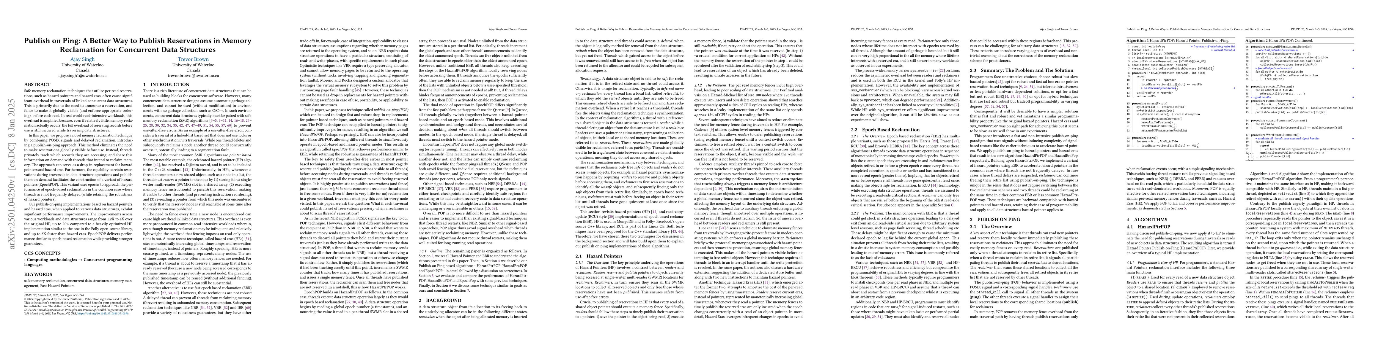 Thumbnail for Publish on Ping: A Better Way to Publish Reservations in Memory
  Reclamation for Concurrent Data Structures