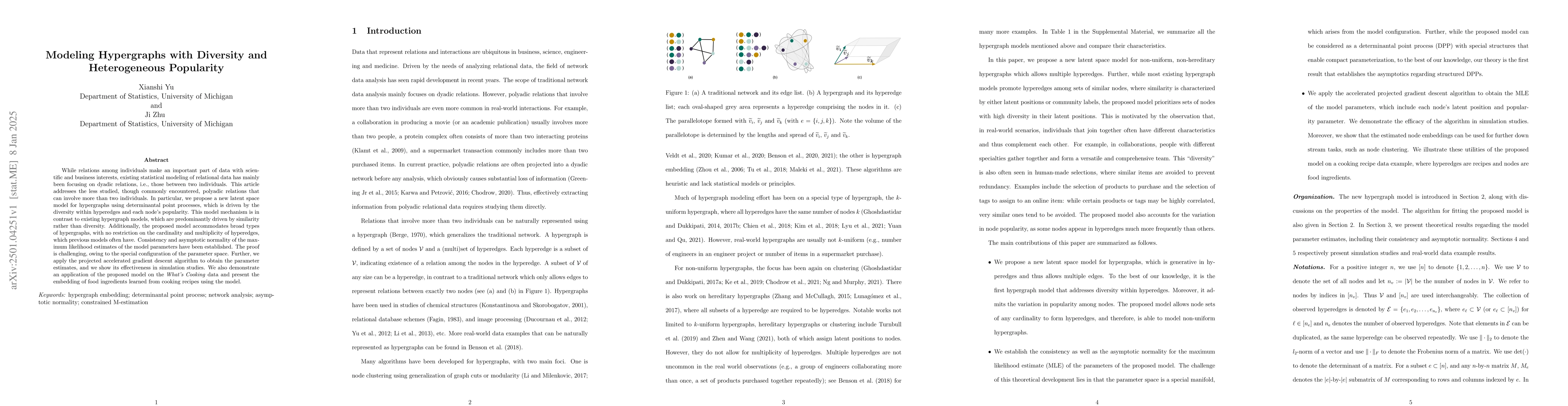 Thumbnail for Modeling Hypergraphs with Diversity and Heterogeneous Popularity