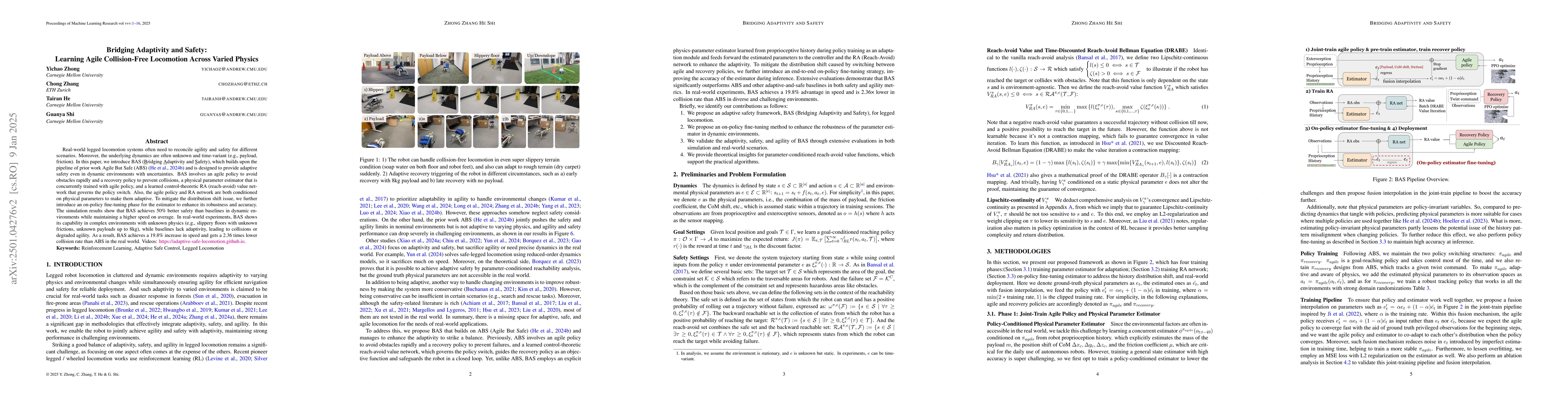 Thumbnail for Bridging Adaptivity and Safety: Learning Agile Collision-Free Locomotion
  Across Varied Physics