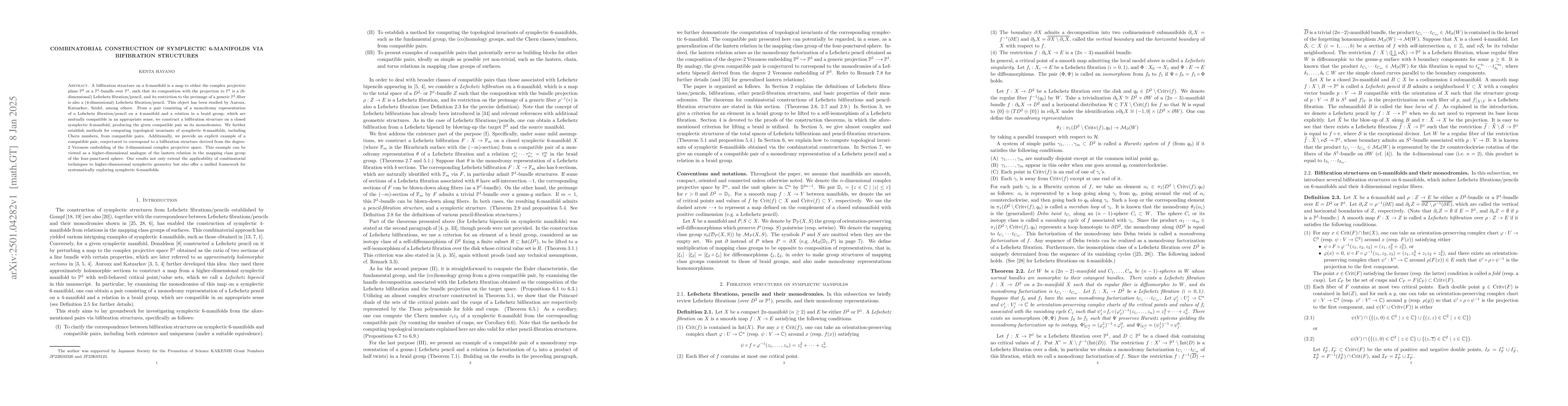 Thumbnail for Combinatorial construction of symplectic 6-manifolds via bifibration
  structures