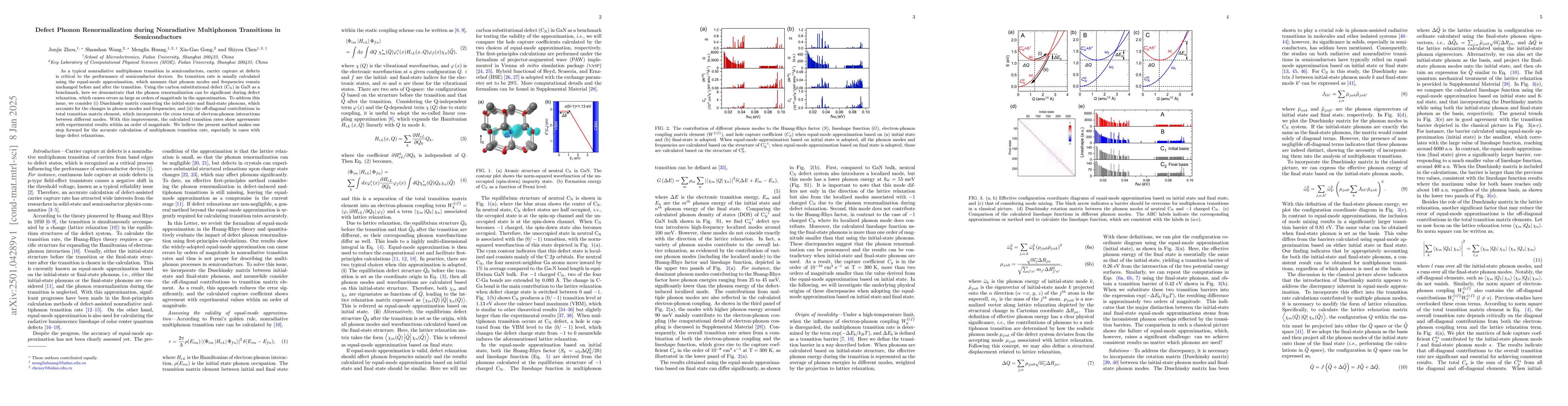 Thumbnail for Defect Phonon Renormalization during Nonradiative Multiphonon
  Transitions in Semiconductors
