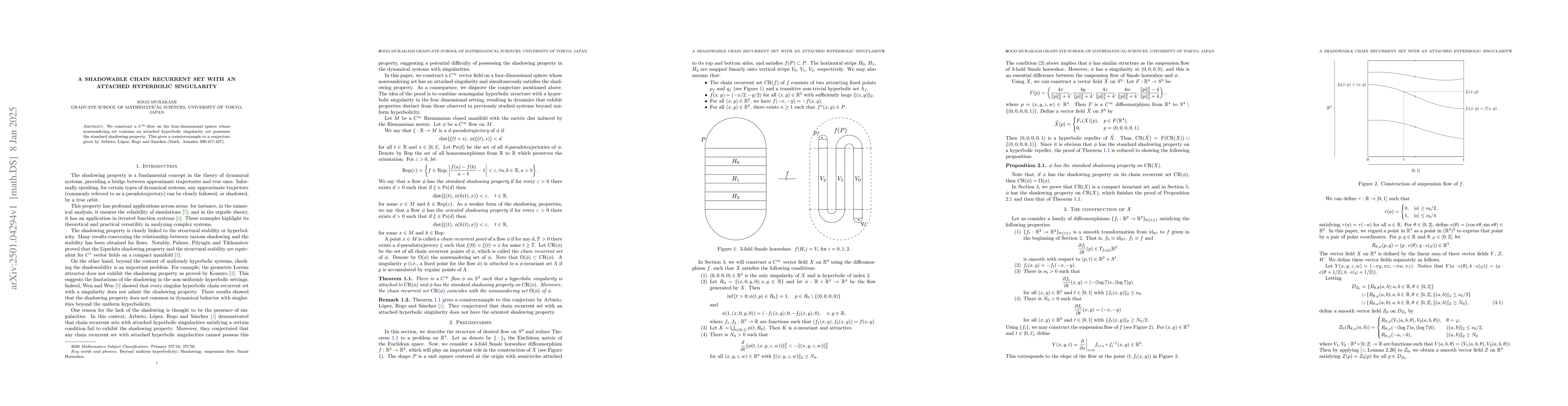 Thumbnail for A shadowable chain recurrent set with an attached hyperbolic singularity