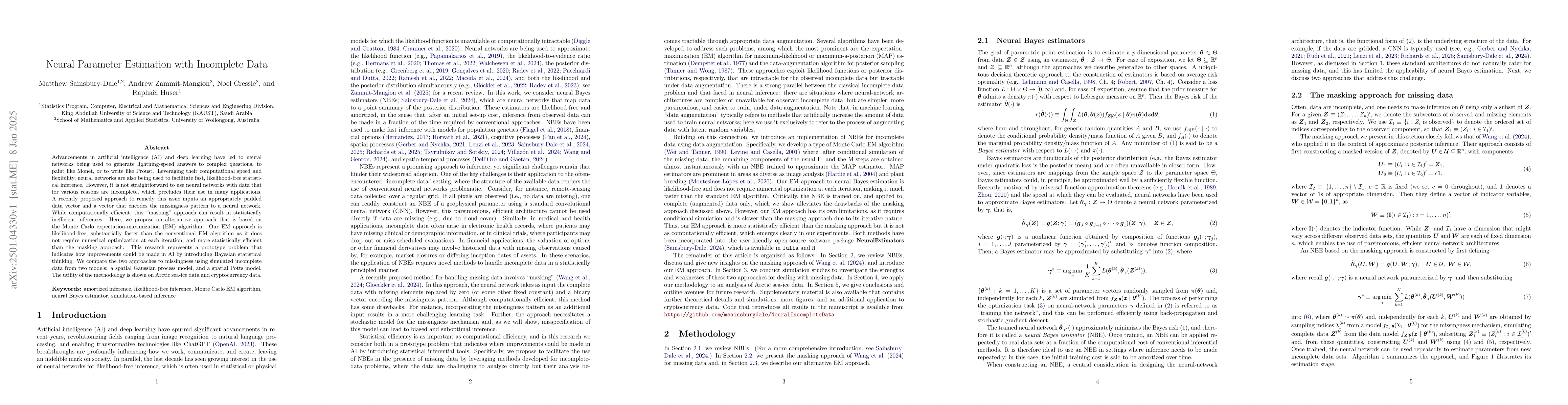 Thumbnail for Neural Parameter Estimation with Incomplete Data