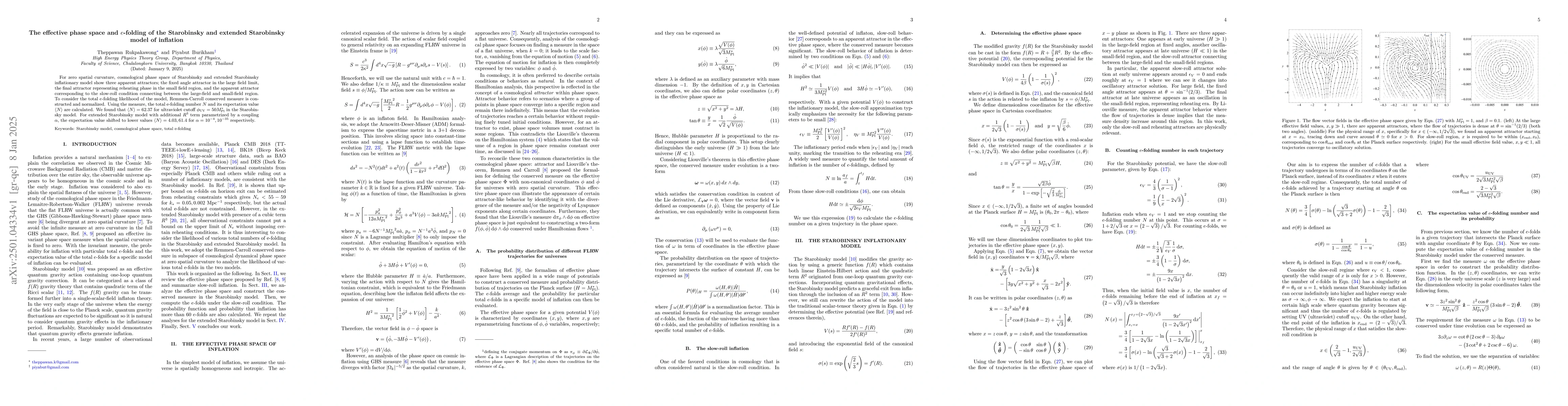 Thumbnail for The effective phase space and $e$-folding of the Starobinsky and
  extended Starobinsky model of inflation