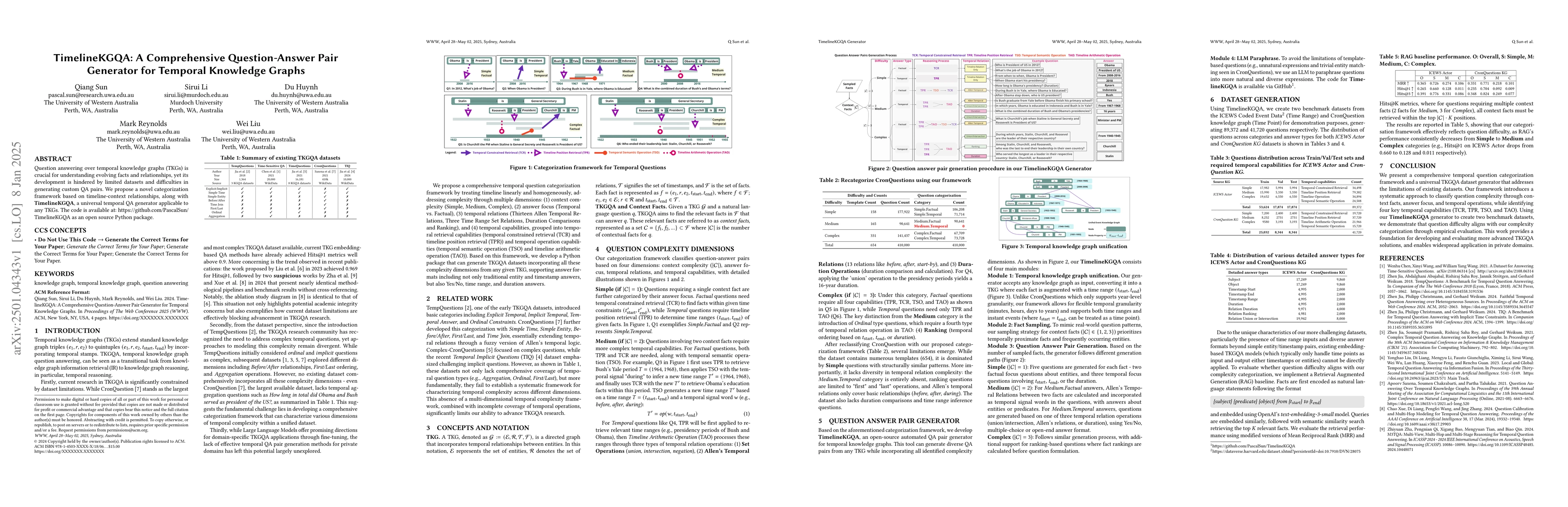 Thumbnail for TimelineKGQA: A Comprehensive Question-Answer Pair Generator for
  Temporal Knowledge Graphs