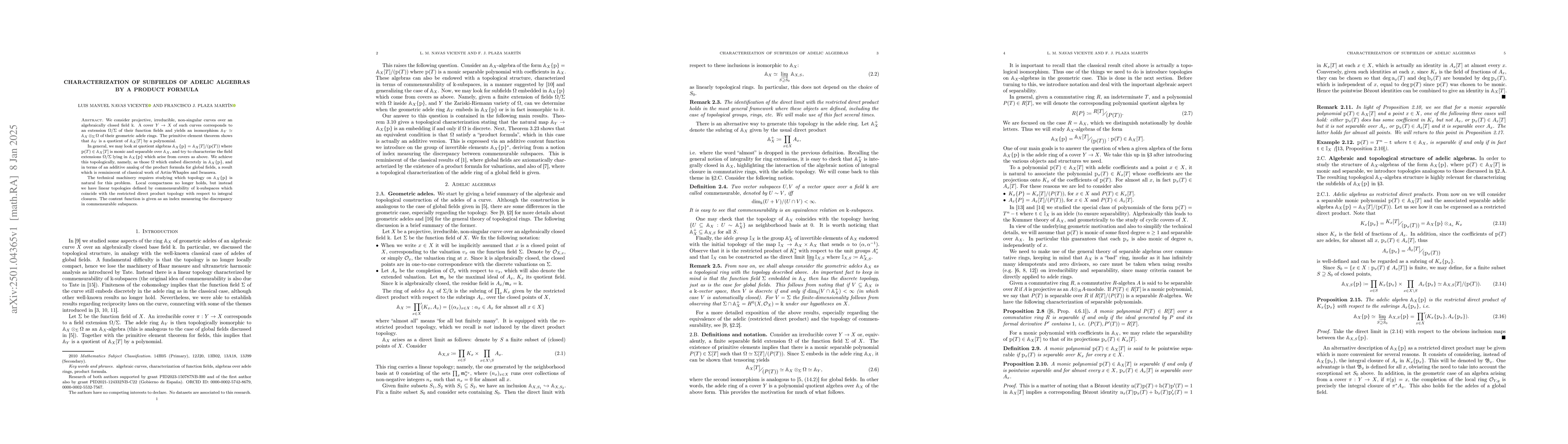 Thumbnail for Characterization of subfields of adelic algebras by a product formula