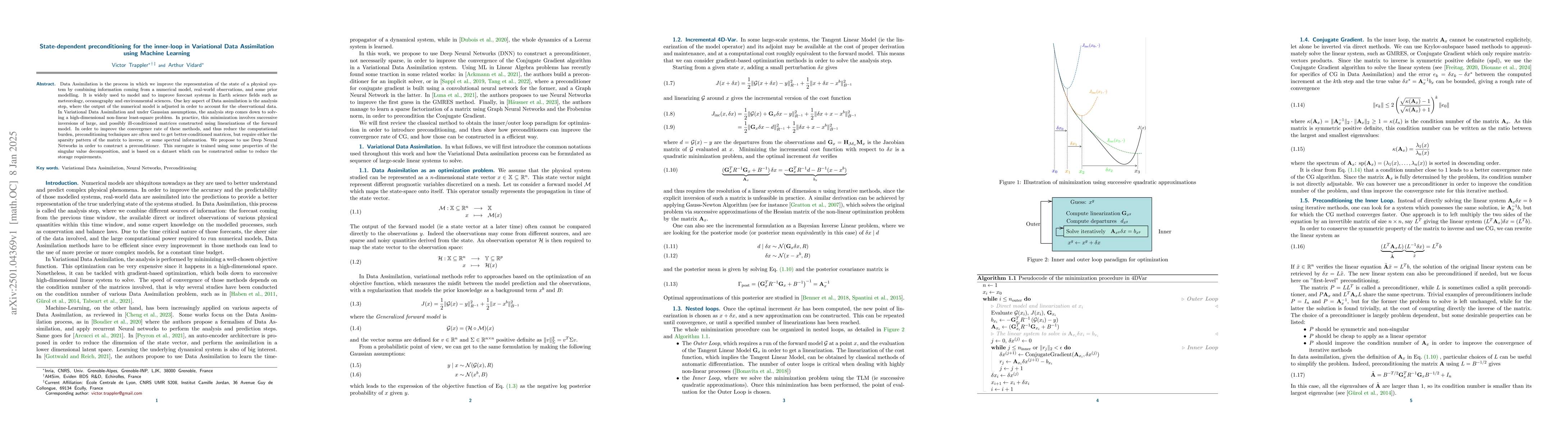 Thumbnail for State-dependent preconditioning for the inner-loop in Variational Data
  Assimilation using Machine Learning