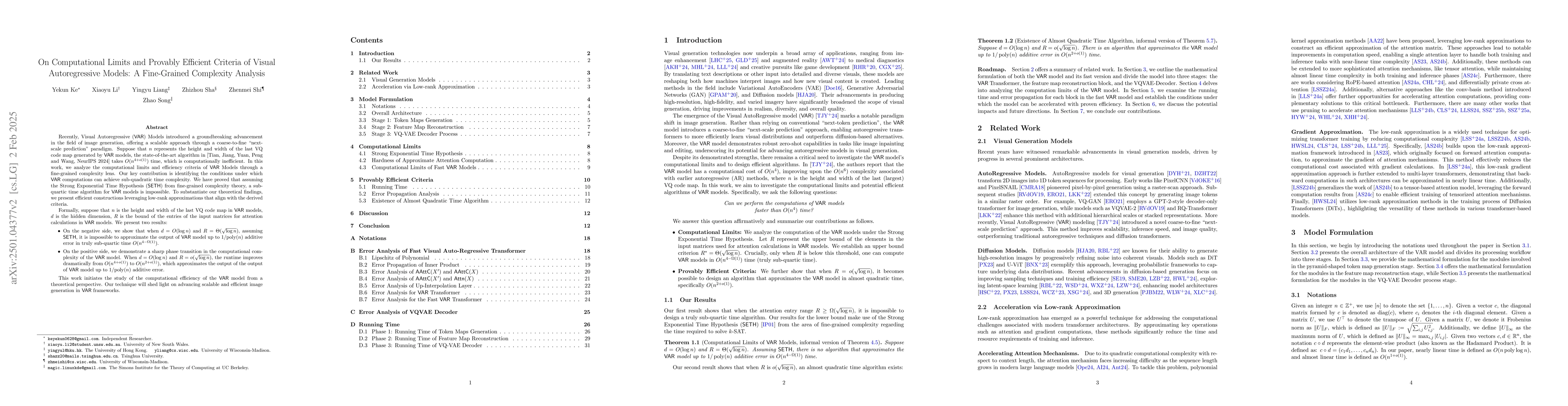 Thumbnail for On Computational Limits and Provably Efficient Criteria of Visual
  Autoregressive Models: A Fine-Grained Complexity Analysis
