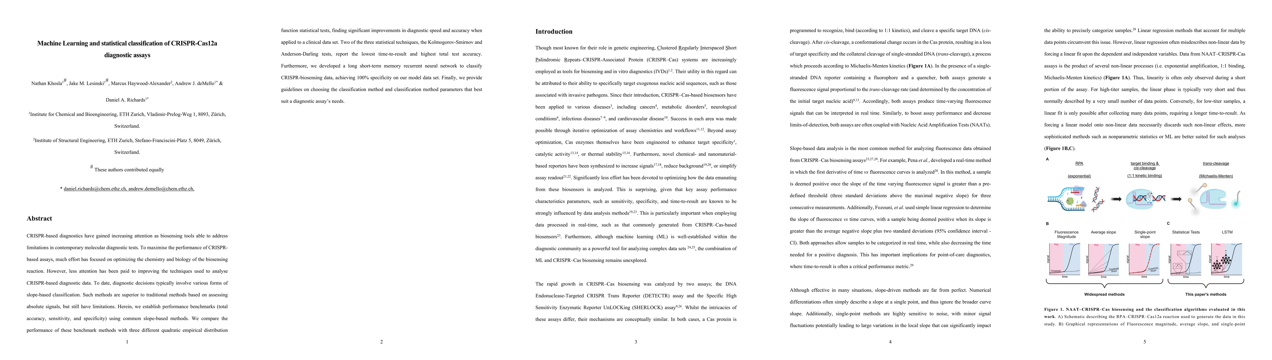 Thumbnail for Machine Learning and statistical classification of CRISPR-Cas12a
  diagnostic assays