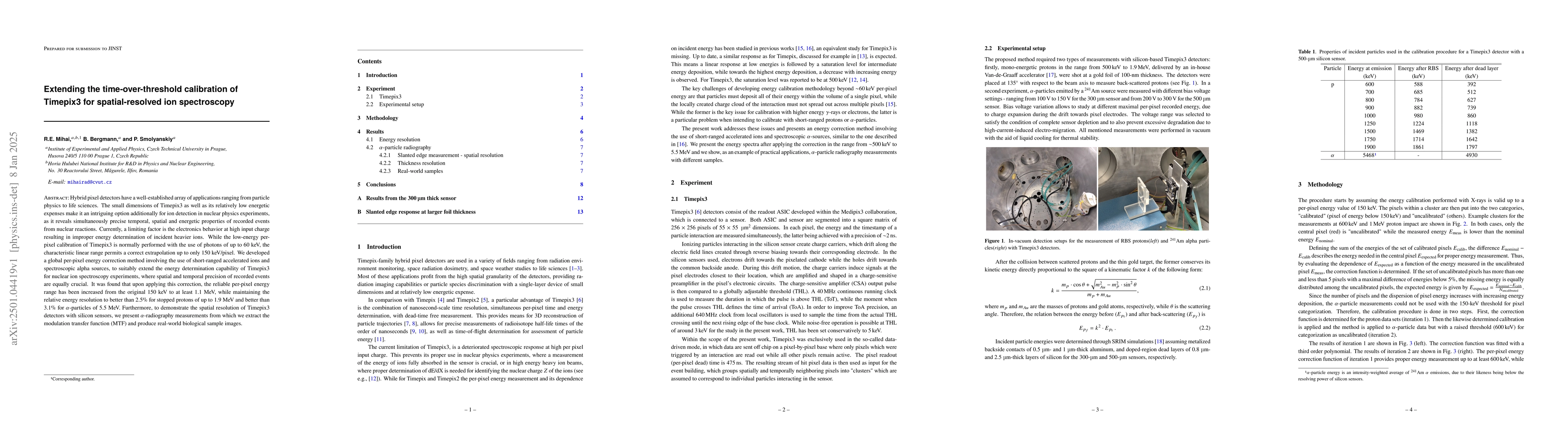 Thumbnail for Extending the time-over-threshold calibration of Timepix3 for
  spatial-resolved ion spectroscopy