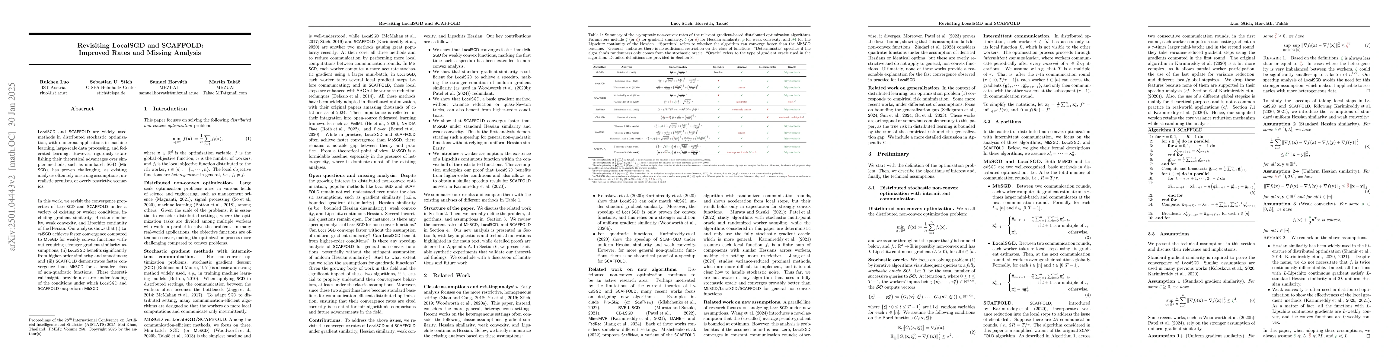 Thumbnail for Revisiting LocalSGD and SCAFFOLD: Improved Rates and Missing Analysis