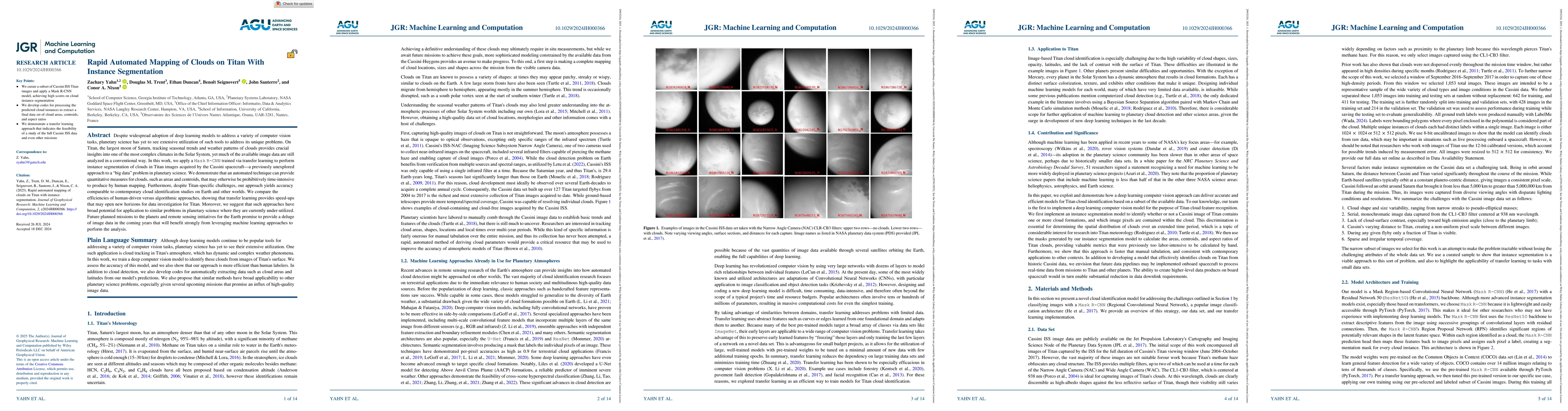 Thumbnail for Rapid Automated Mapping of Clouds on Titan With Instance Segmentation