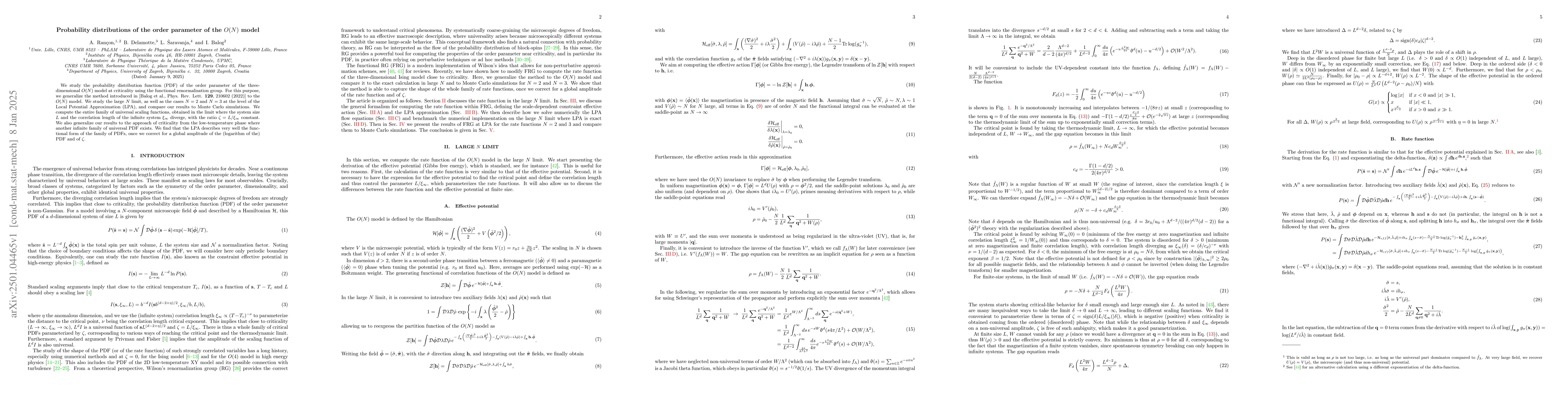 Thumbnail for Probability distributions of the order parameter of the $O(N)$ model