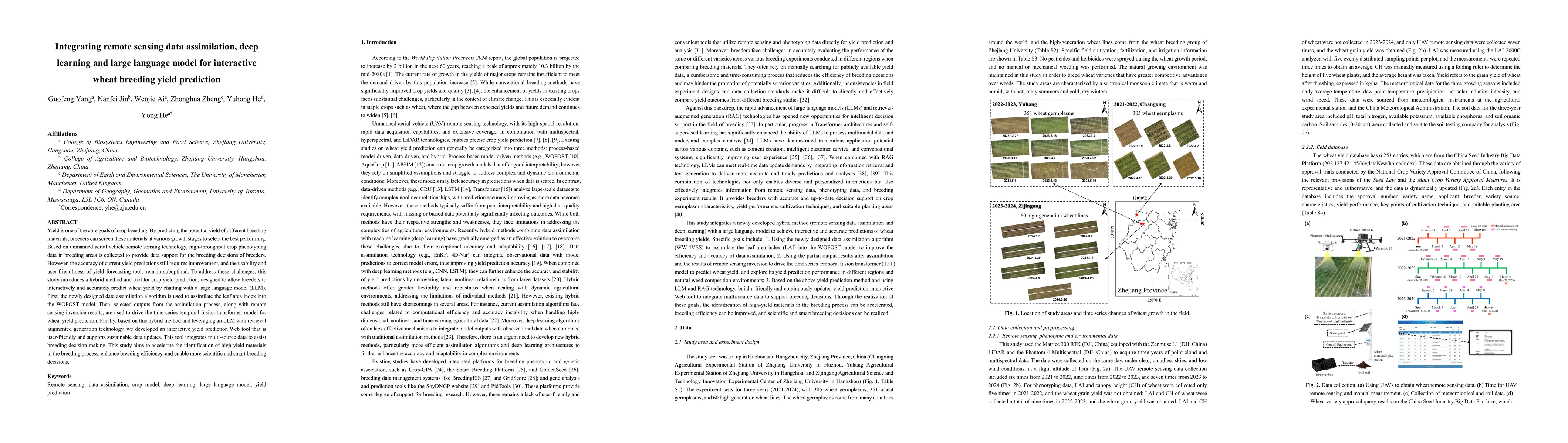 Thumbnail for Integrating remote sensing data assimilation, deep learning and large
  language model for interactive wheat breeding yield prediction