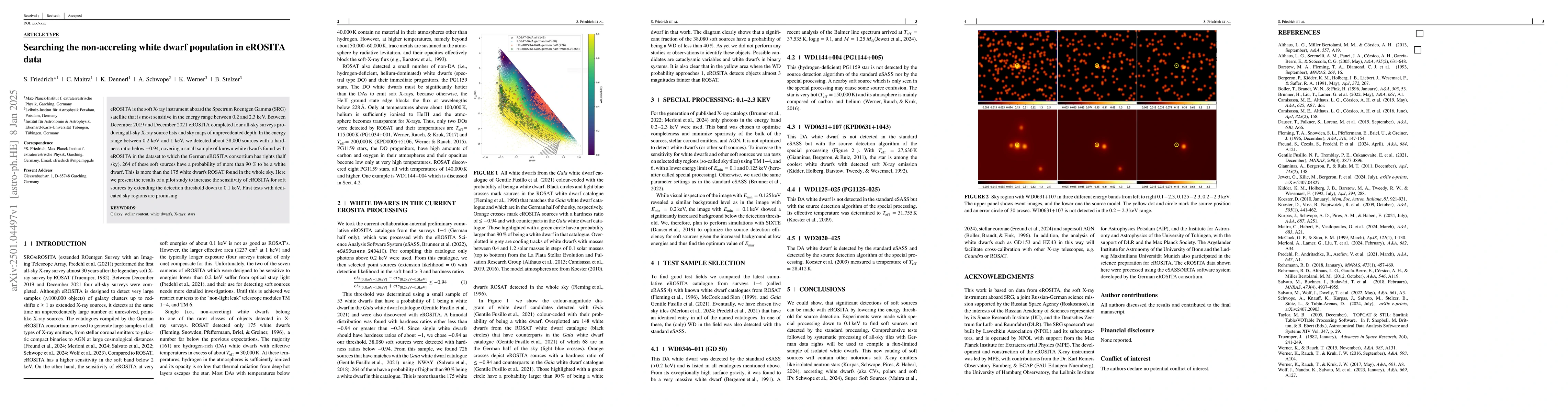 Thumbnail for Searching the non-accreting white dwarf population in eROSITA data