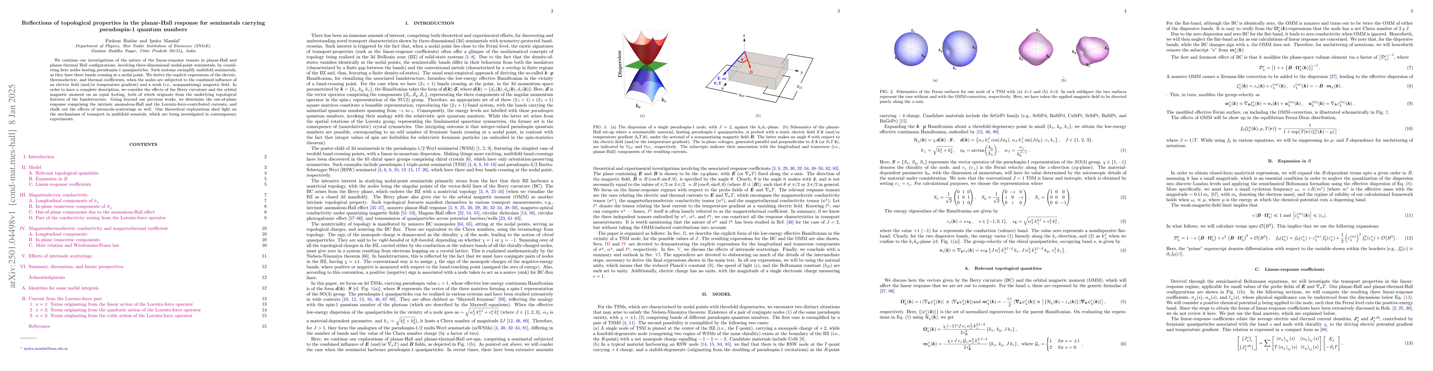 Thumbnail for Reflections of topological properties in the planar-Hall response for
  semimetals carrying pseudospin-1 quantum numbers