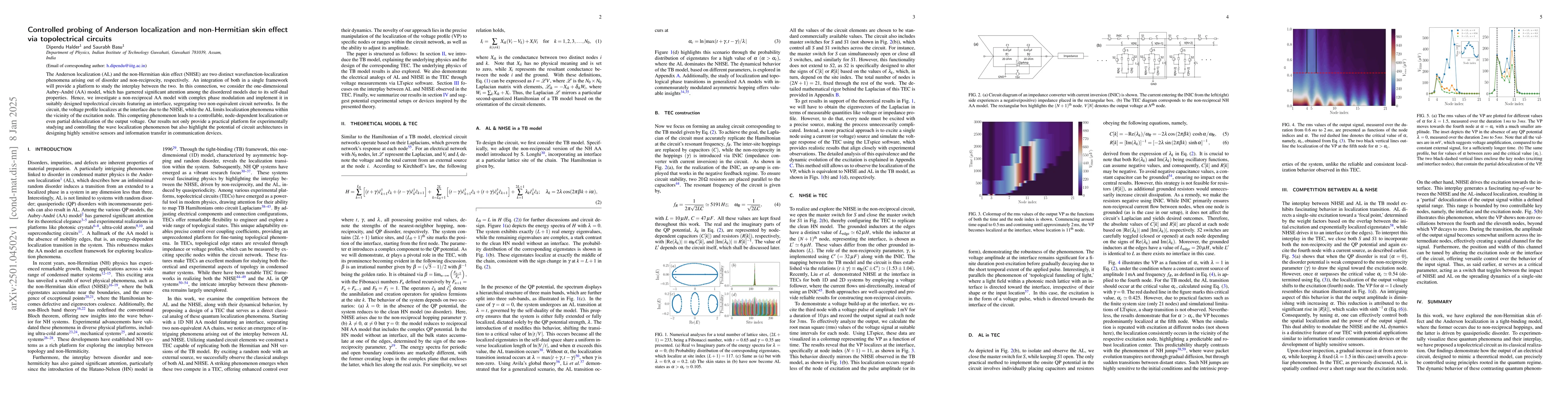 Thumbnail for Controlled probing of Anderson localization and non-Hermitian skin
  effect via topolectrical circuits