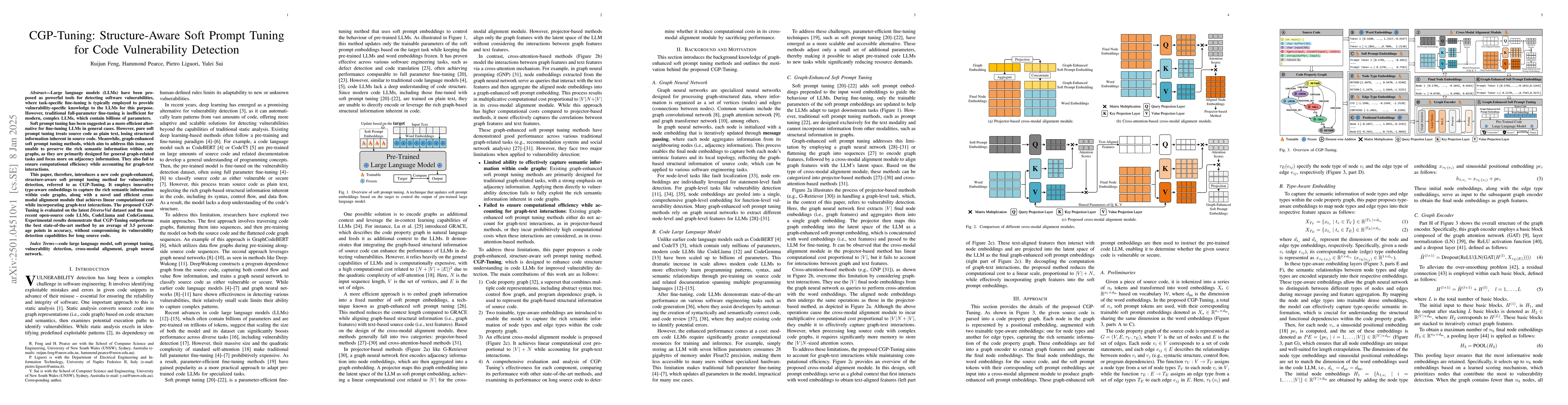 Thumbnail for CGP-Tuning: Structure-Aware Soft Prompt Tuning for Code Vulnerability
  Detection