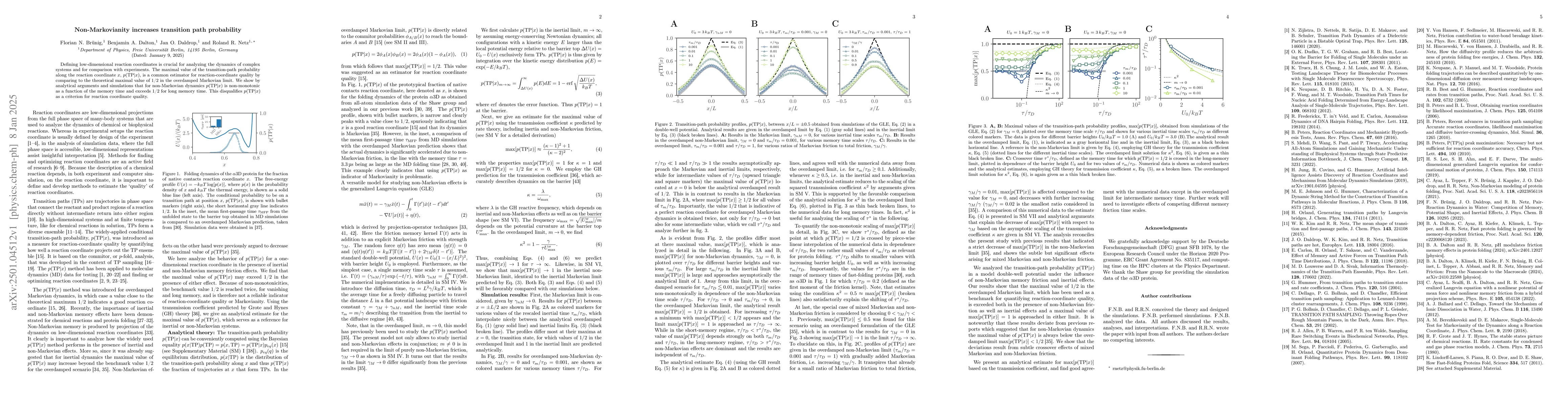 Thumbnail for Non-Markovianity increases transition path probability