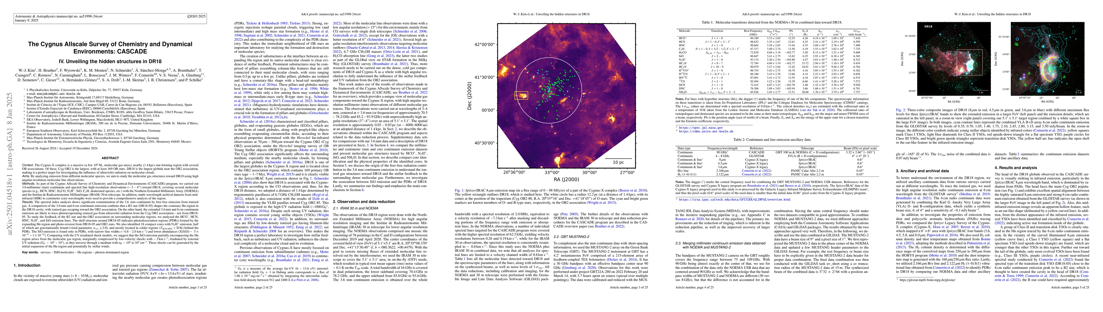Thumbnail for The Cygnus Allscale Survey of Chemistry and Dynamical Environments:
  CASCADE. IV. Unveiling the hidden structures in DR18