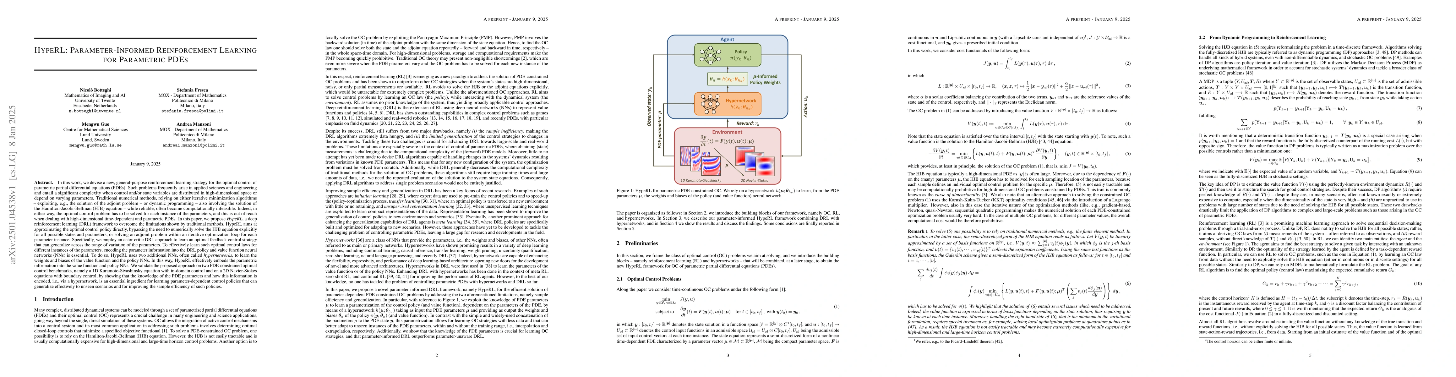 Thumbnail for HypeRL: Parameter-Informed Reinforcement Learning for Parametric PDEs