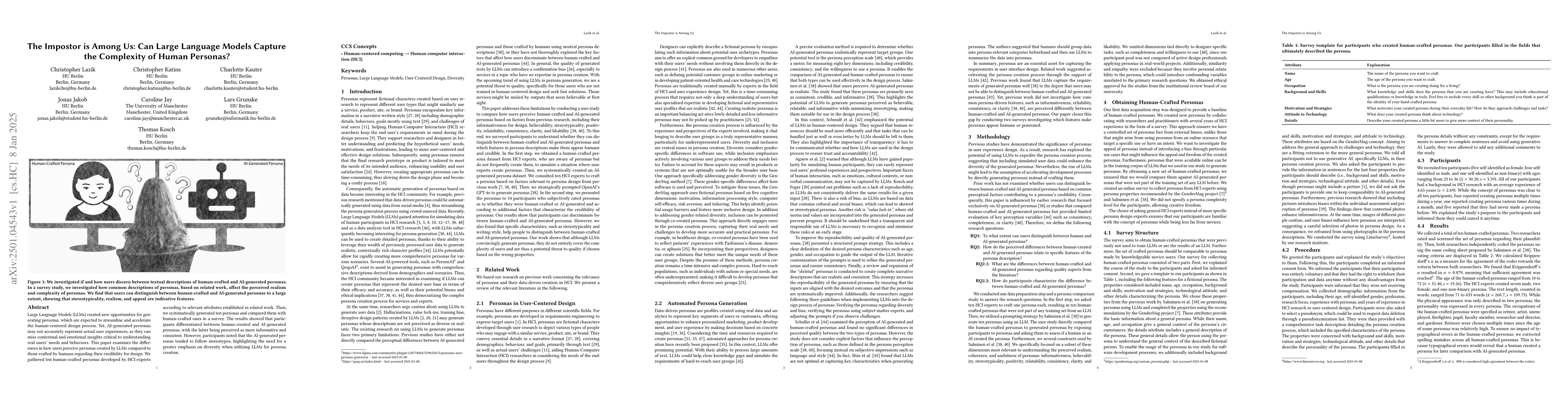 Thumbnail for The Impostor is Among Us: Can Large Language Models Capture the
  Complexity of Human Personas?