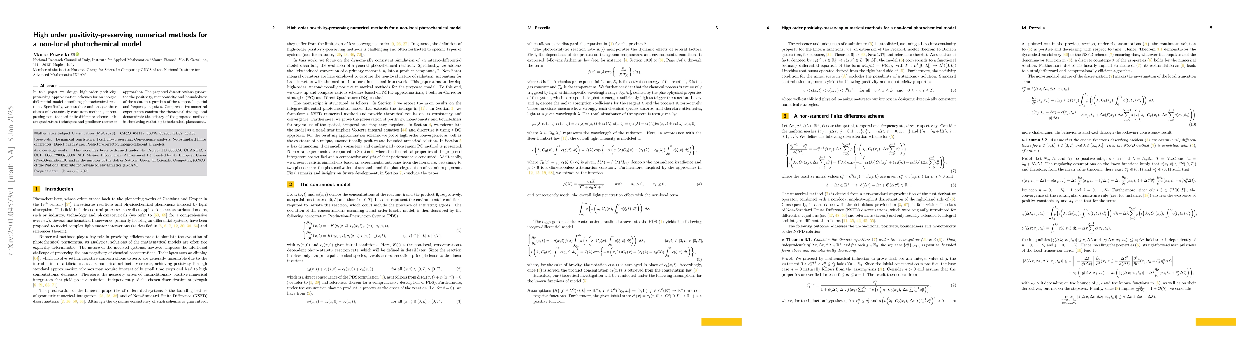 Thumbnail for High order positivity-preserving numerical methods for a non-local
  photochemical model
