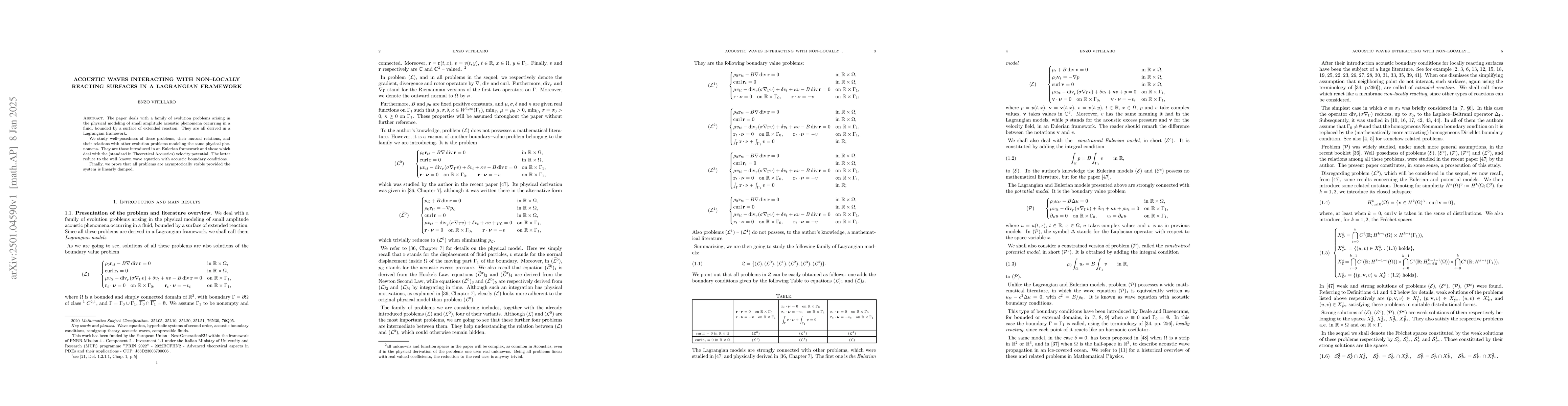Thumbnail for Acoustic waves interacting with non--locally reacting surfaces in a
  Lagrangian framework