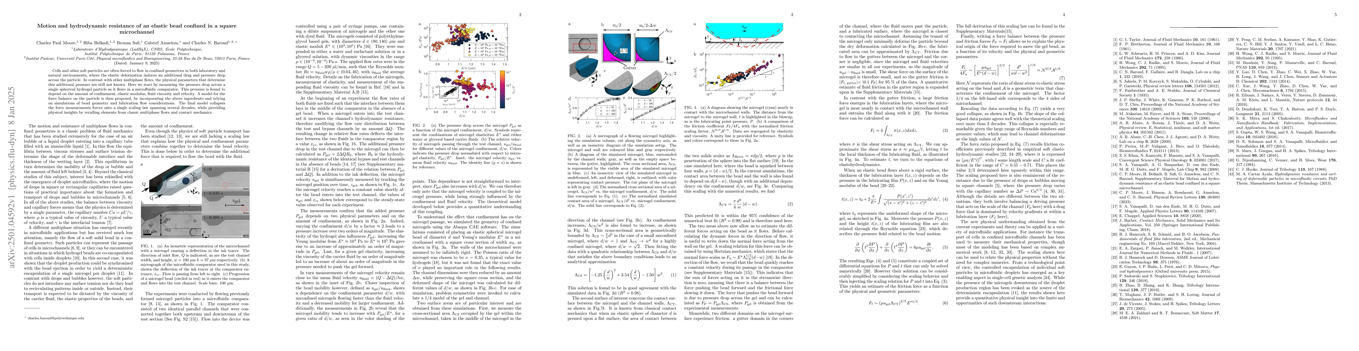Thumbnail for Motion and hydrodynamic resistance of an elastic bead confined in a
  square microchannel