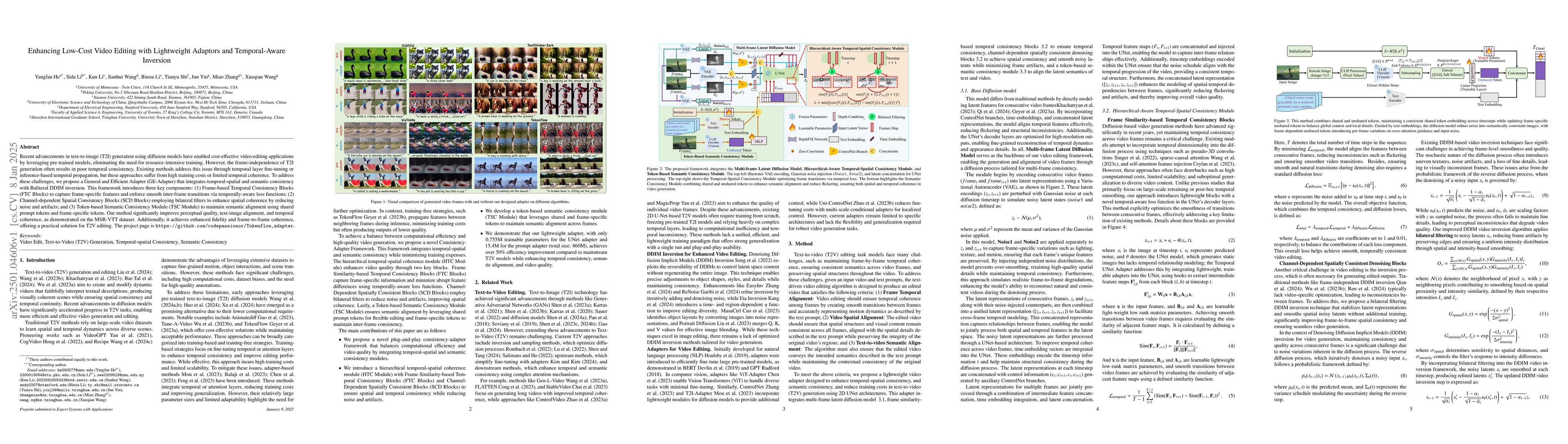 Thumbnail for Enhancing Low-Cost Video Editing with Lightweight Adaptors and
  Temporal-Aware Inversion