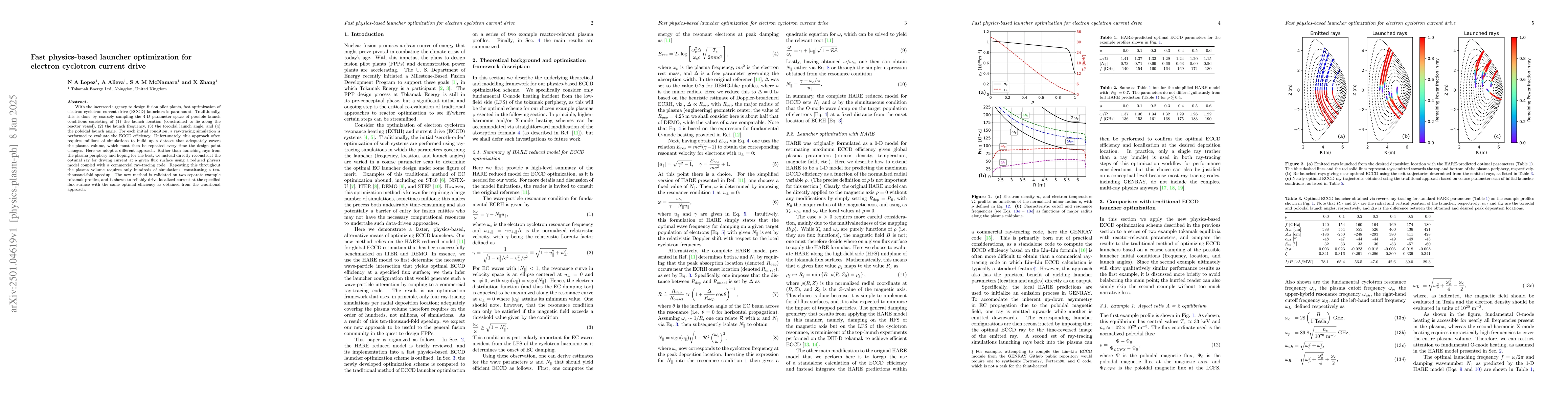 Thumbnail for Fast physics-based launcher optimization for electron cyclotron current
  drive