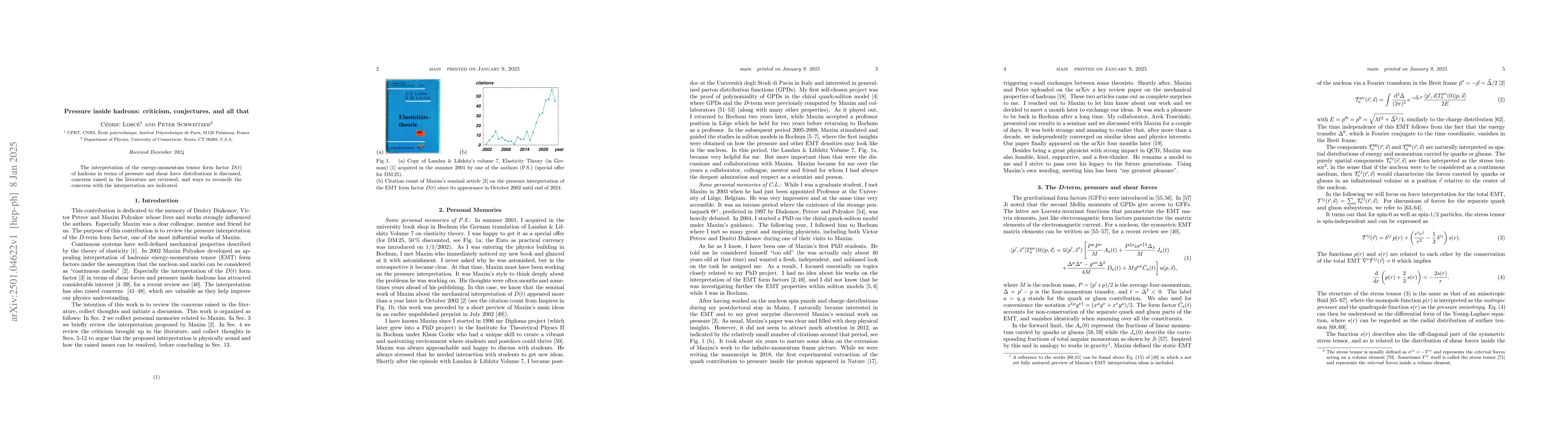 Thumbnail for Pressure inside hadrons: criticism, conjectures, and all that