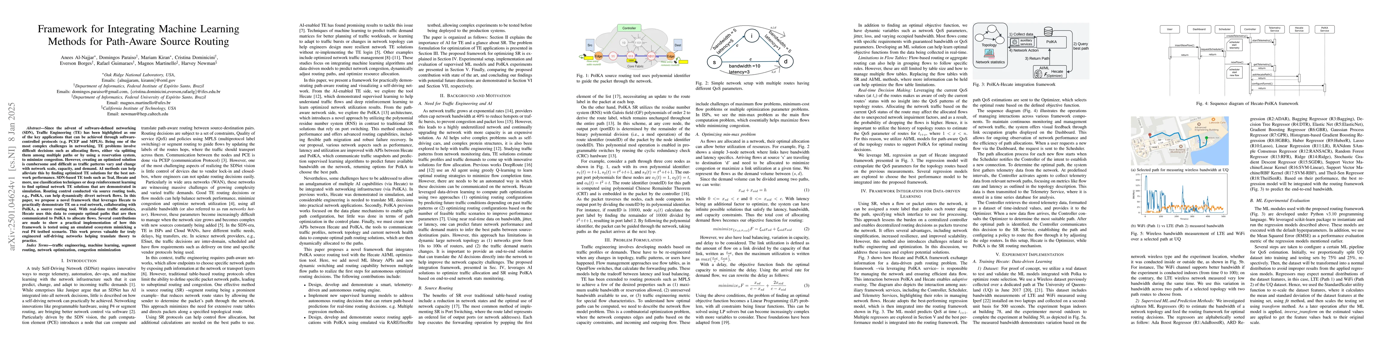 Thumbnail for Framework for Integrating Machine Learning Methods for Path-Aware Source
  Routing