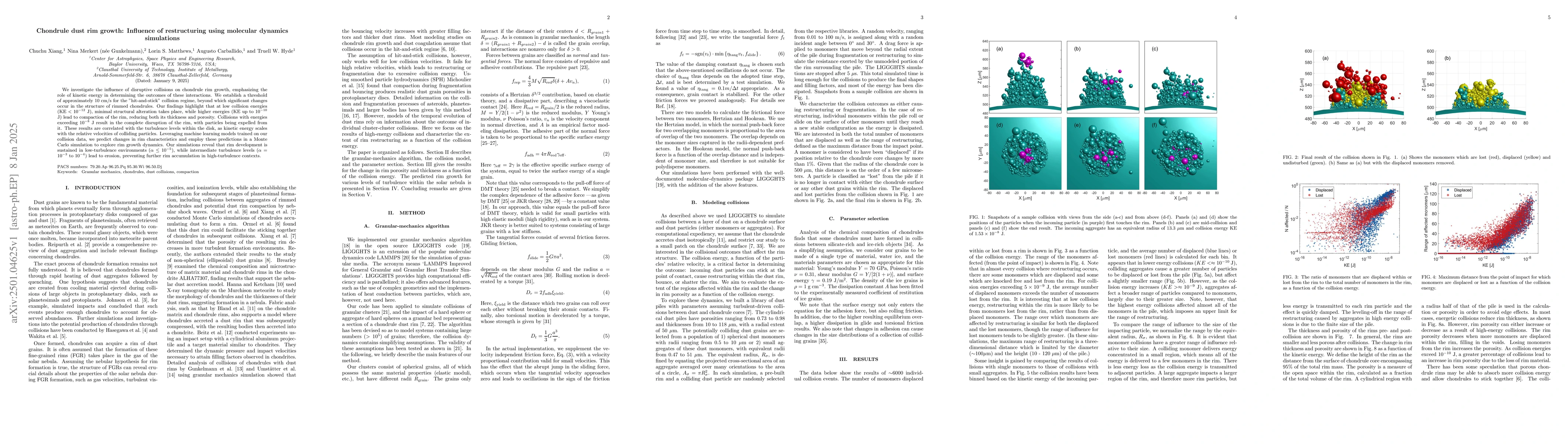 Thumbnail for Chondrule dust rim growth: Influence of restructuring using molecular
  dynamics simulations