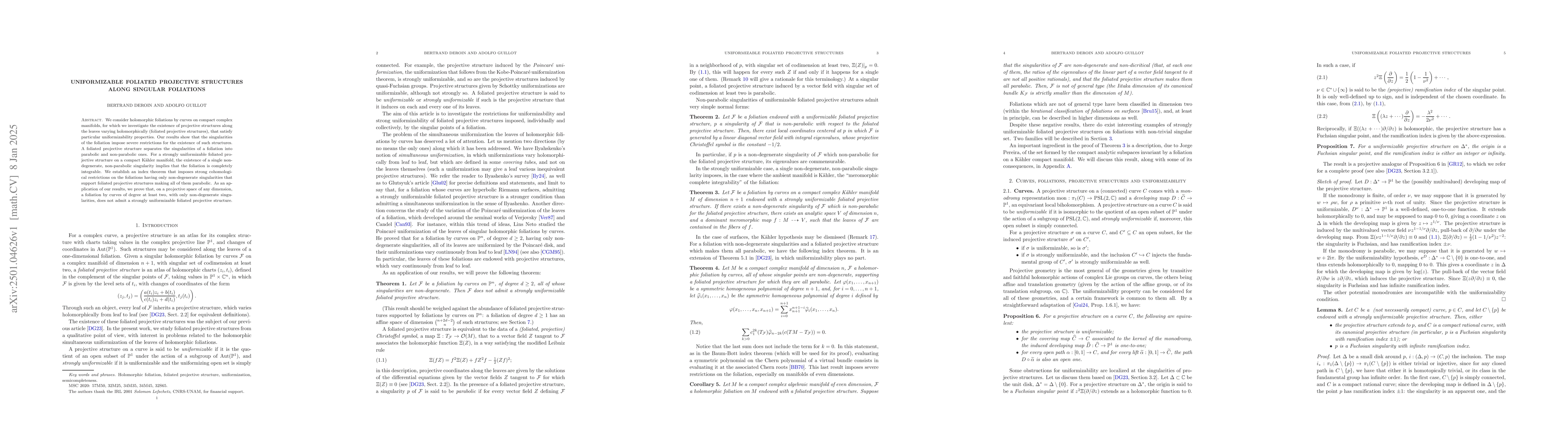 Thumbnail for Uniformizable foliated projective structures along singular foliations