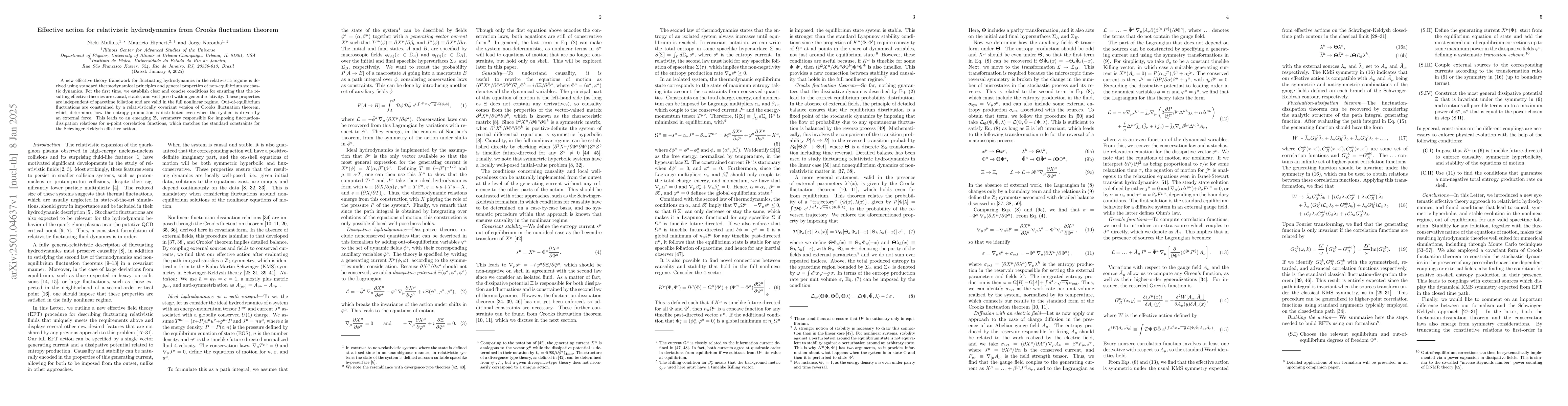 Thumbnail for Effective action for relativistic hydrodynamics from Crooks fluctuation
  theorem