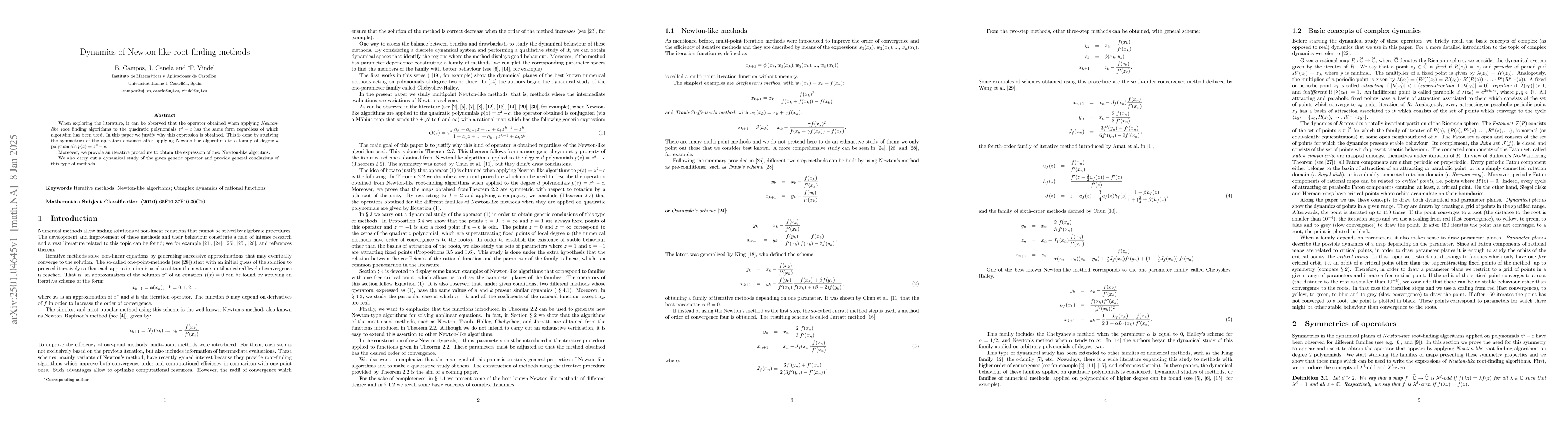 Thumbnail for Dynamics of Newton-like root finding methods