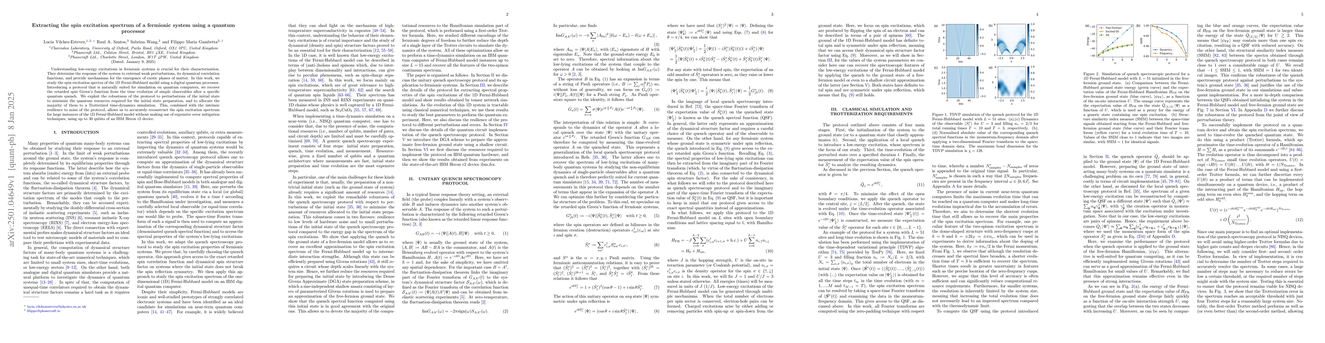Thumbnail for Extracting the spin excitation spectrum of a fermionic system using a
  quantum processor