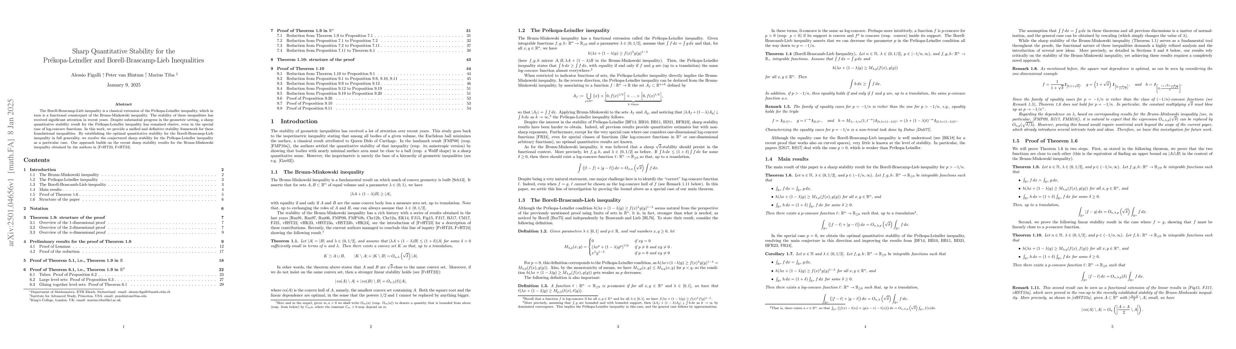 Thumbnail for Sharp Quantitative Stability for the Prékopa-Leindler and
  Borell-Brascamp-Lieb Inequalities