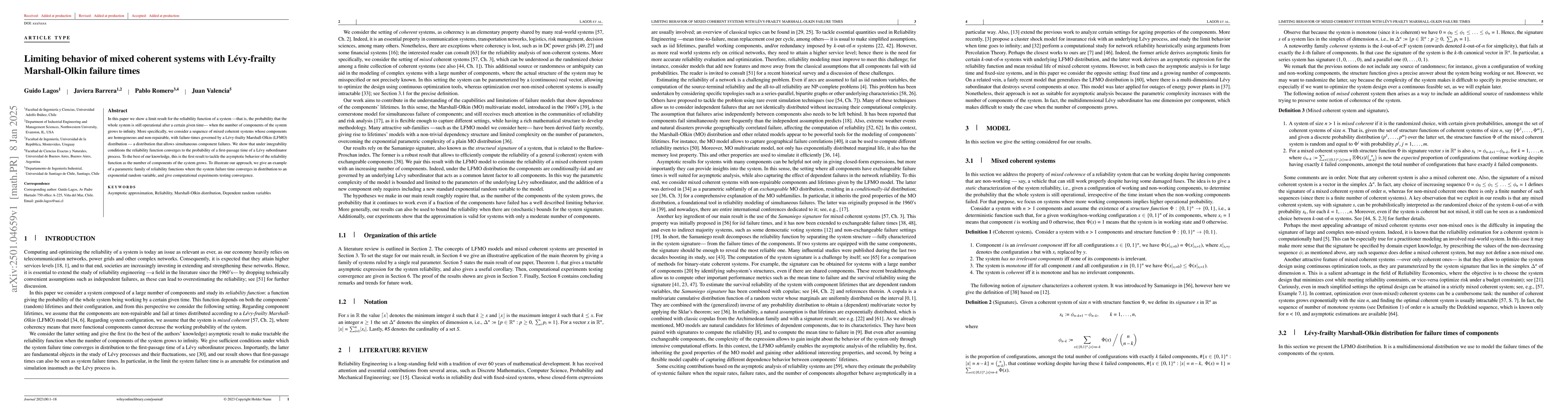 Thumbnail for Limiting behavior of mixed coherent systems with Lévy-frailty
  Marshall-Olkin failure times