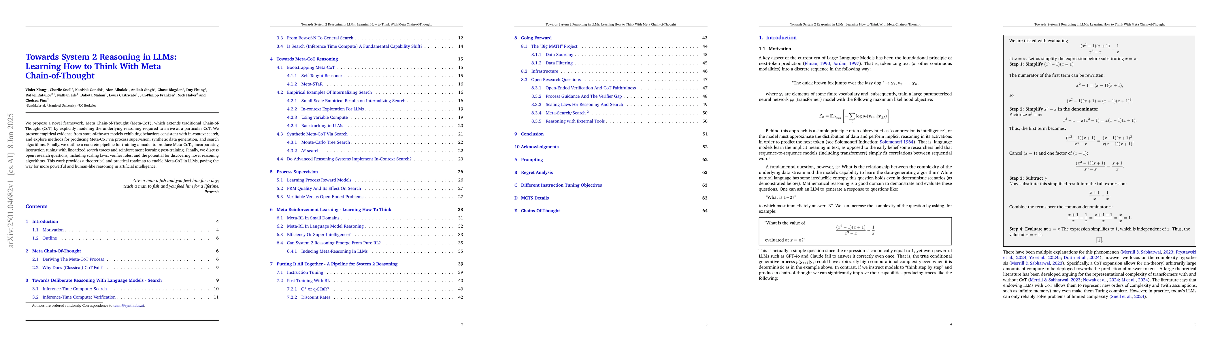 Thumbnail for Towards System 2 Reasoning in LLMs: Learning How to Think With Meta
  Chain-of-Thought