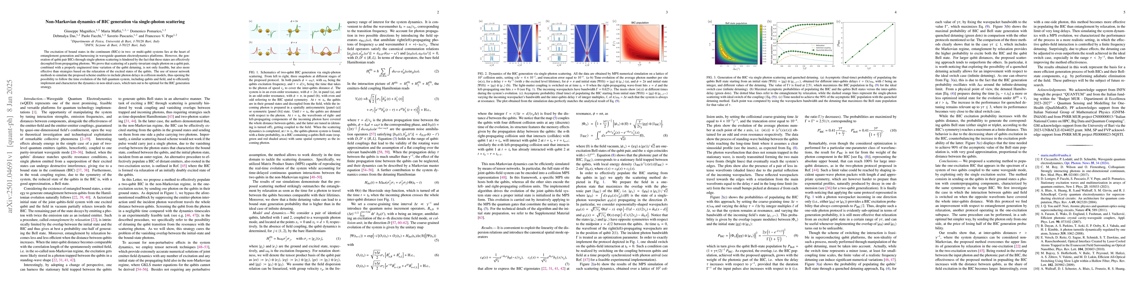 Thumbnail for Non-Markovian dynamics of BIC generation via single-photon scattering