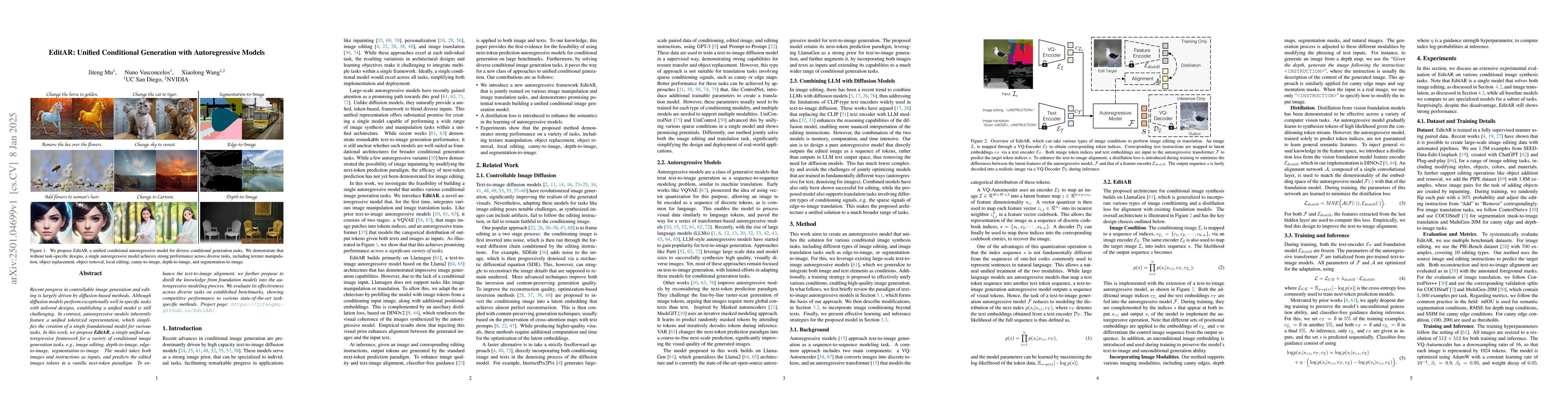 Thumbnail for EditAR: Unified Conditional Generation with Autoregressive Models